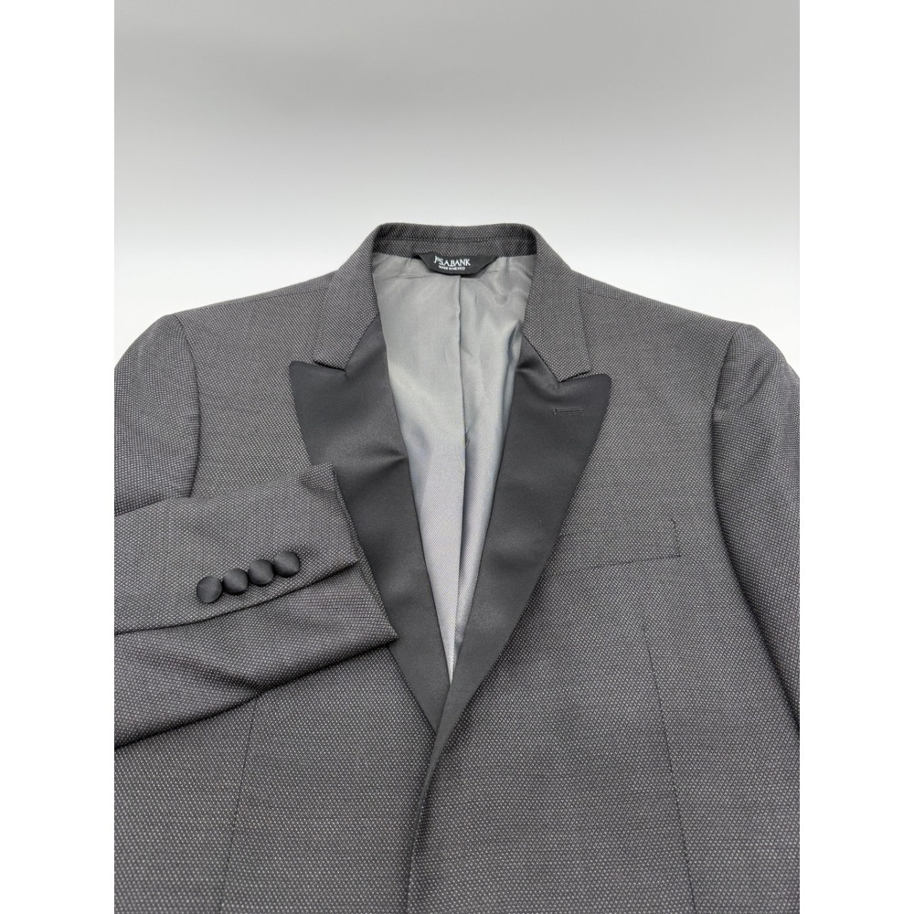 Jos. A. Bank Mens 40R Slim Fit Wool Tuxedo Jacket Grey Satin Peak Lapel